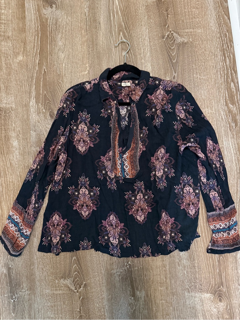 O’Neill Navy Boho Paisley Patterned Top
